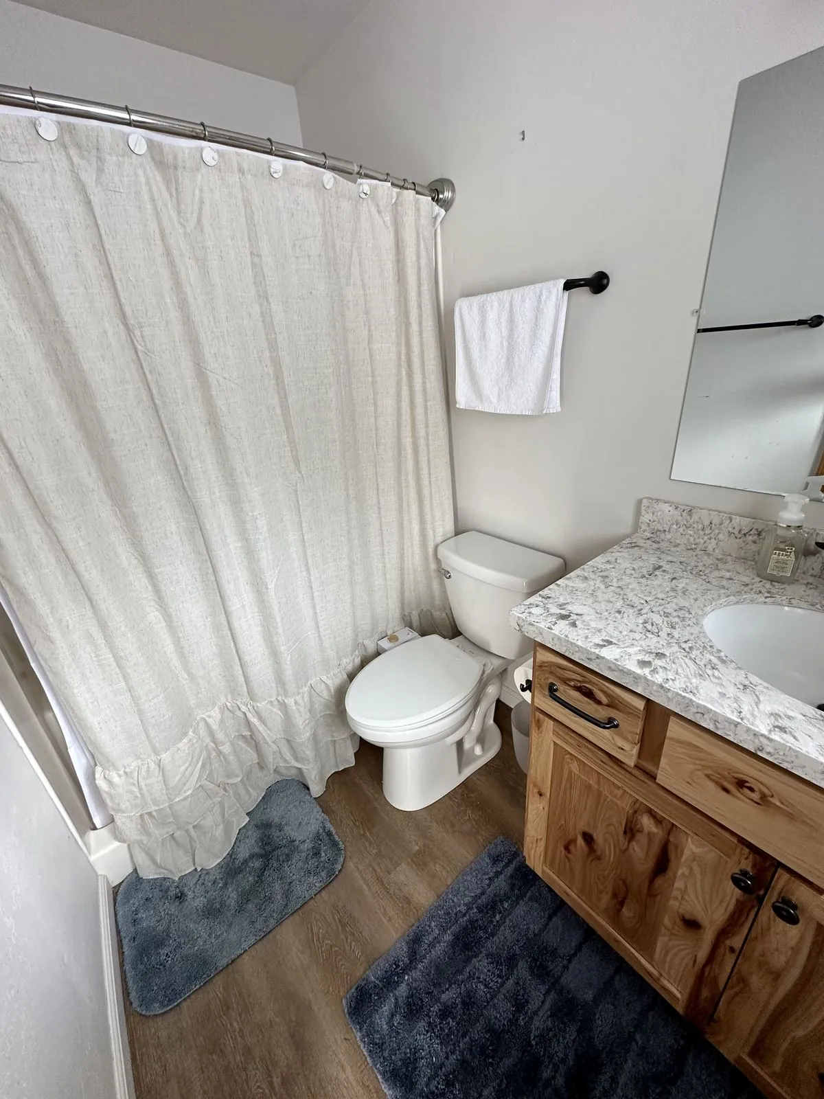 Second full bathroom with vanity and shower